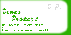 denes propszt business card